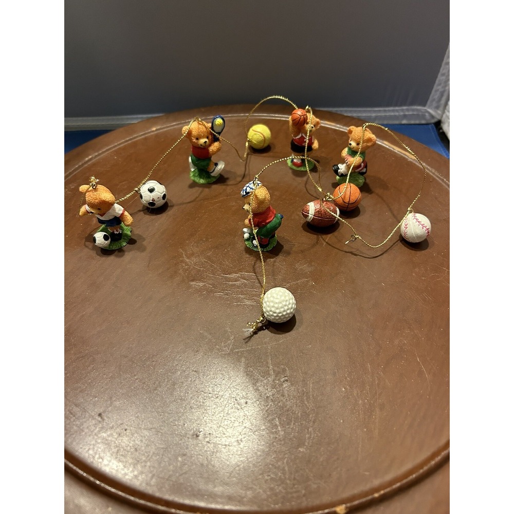 Vintage Miniature Christmas Tree Sports Bear Garland Balls‎